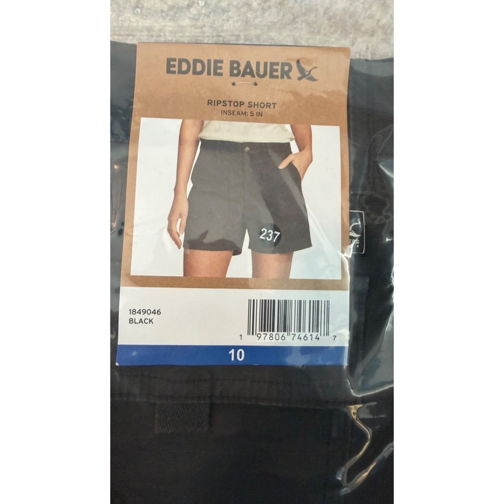 Eddie Bauer Women's Ripstop Shorts - GRAY BLACK - Size 10 - NEW w/tags NWT